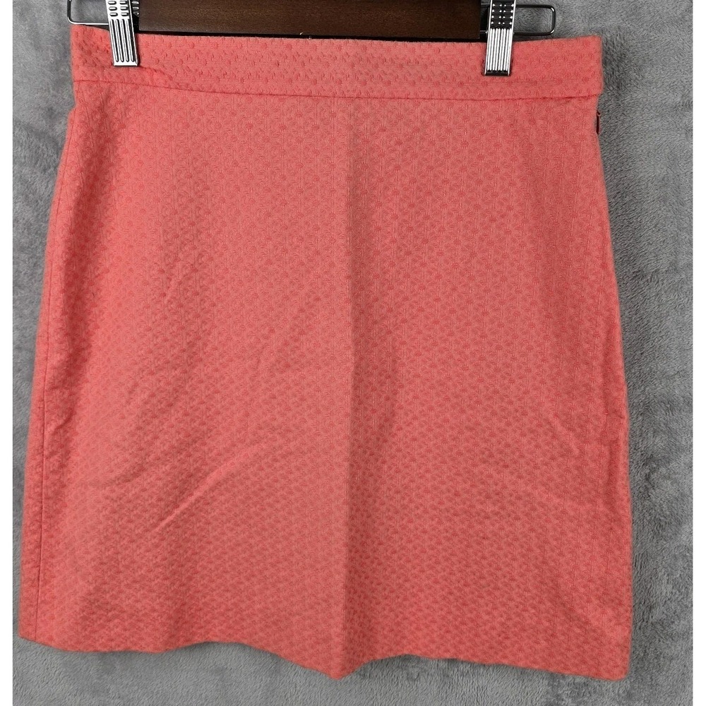 Brooks Brothers Red Fleece Coral Pink Textured Pique Mini Skirt Size 2‎ Womens